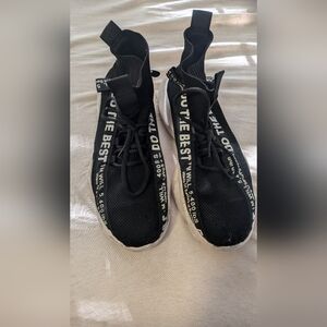 Black and White High-Top Sneakers